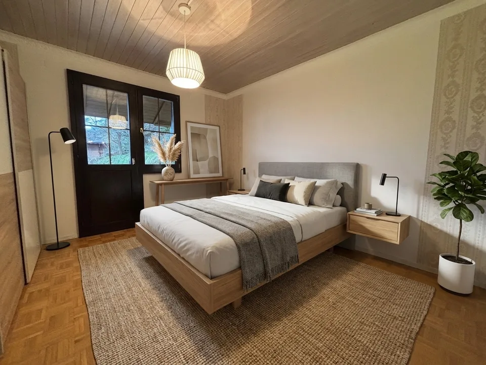 Vista unica sul lago di Thun – Chalet con carattere e potenziale