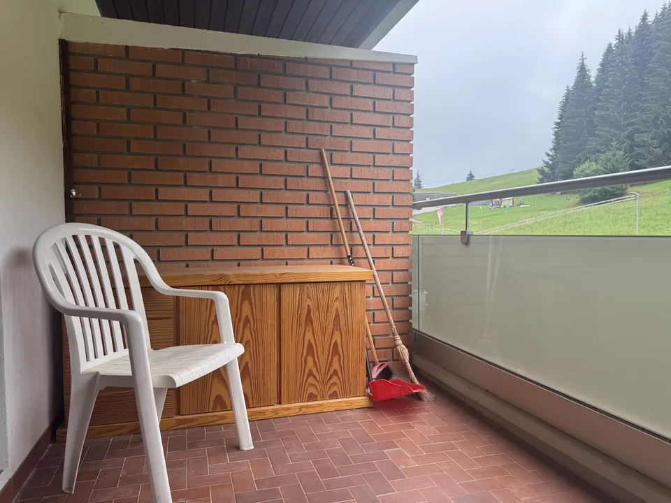 Monolocale parzialmente arredato con esposizione a sud e balcone a Torgon