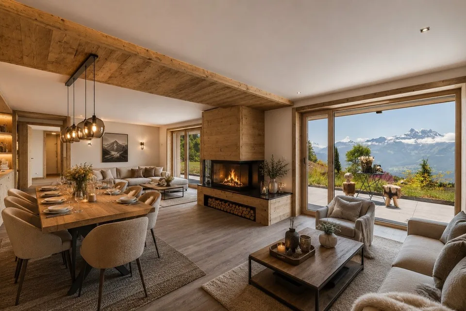 Raro duplex con giardino, ski-in & ski-out, vista sublime!