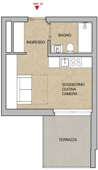 Appartement mit einem Raum in neuer Residenz in Giubiasco