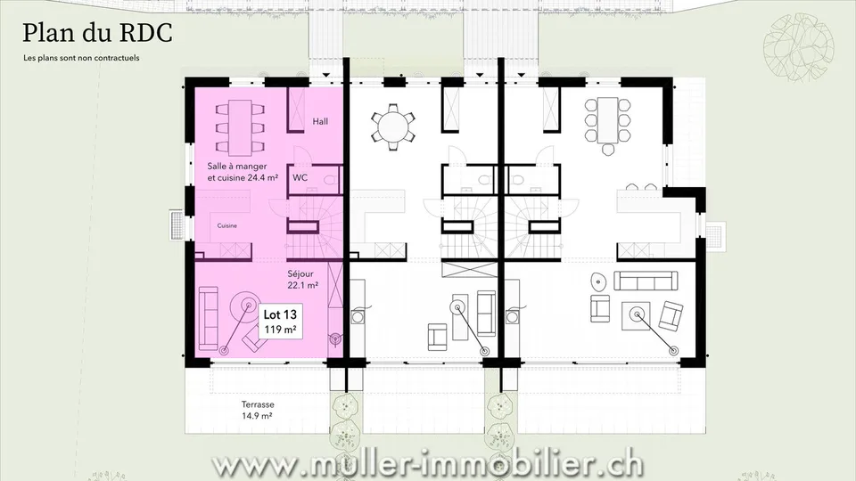 5 Zimmer Reihenfamilienhaus in Le Mouret – Foto 8 von 13