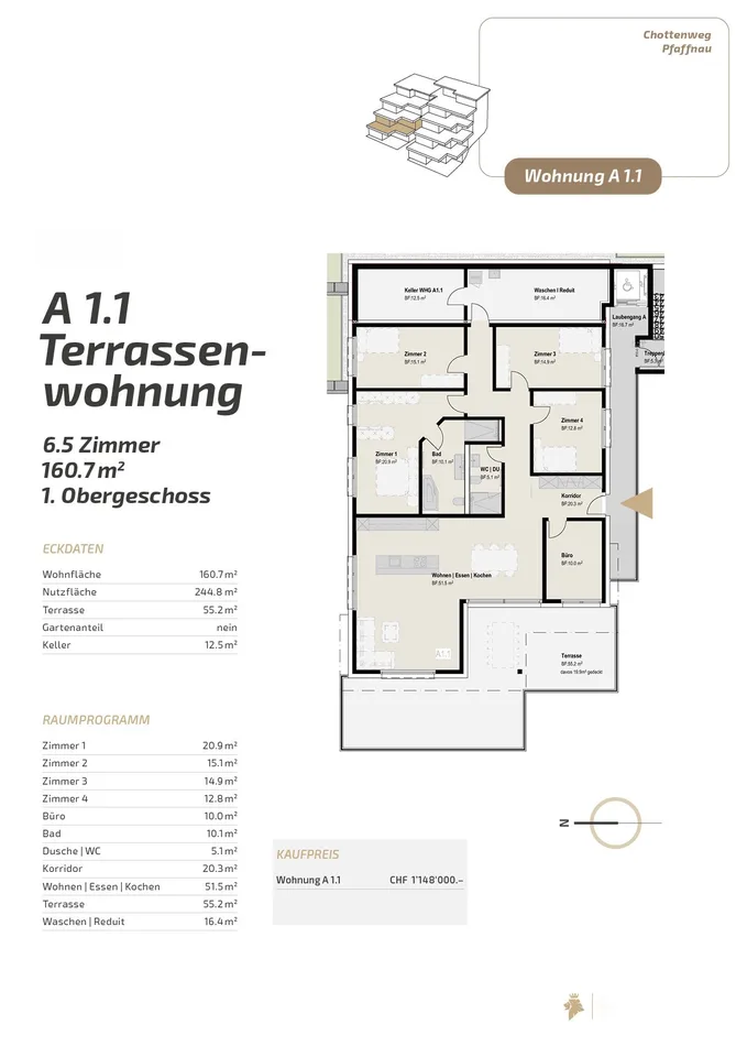 Mehr Platz als viele Einfamilienhäuser – alles auf einer Ebene und 160 m² Wohngefühl der Extraklasse