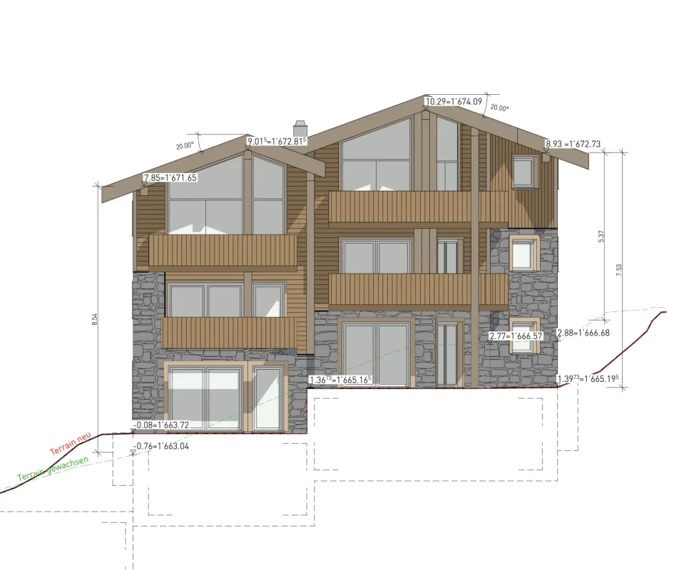 Projet de nouvelle construction avec vue sur le Matterhorn - Résidence principale - 6 unités