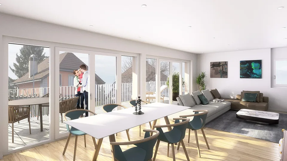 Payerne, zu verkaufen, 4.5-Zimmer-Wohnung, 2. Stock + Balkon