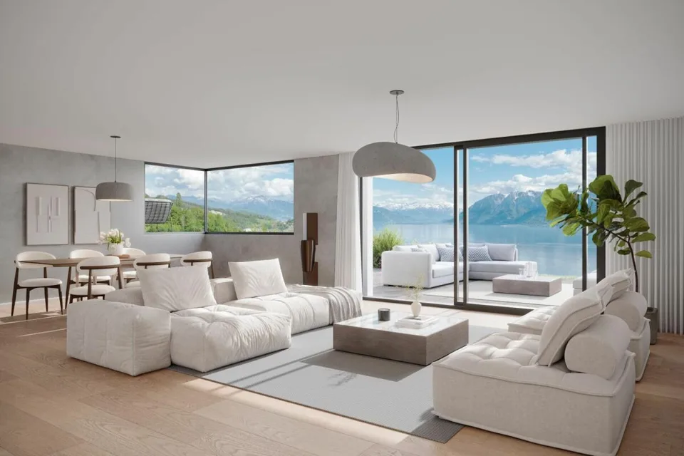 Neues Duplex von 4.5 Zimmern mit Terrasse und Panoramablick auf den Genfersee