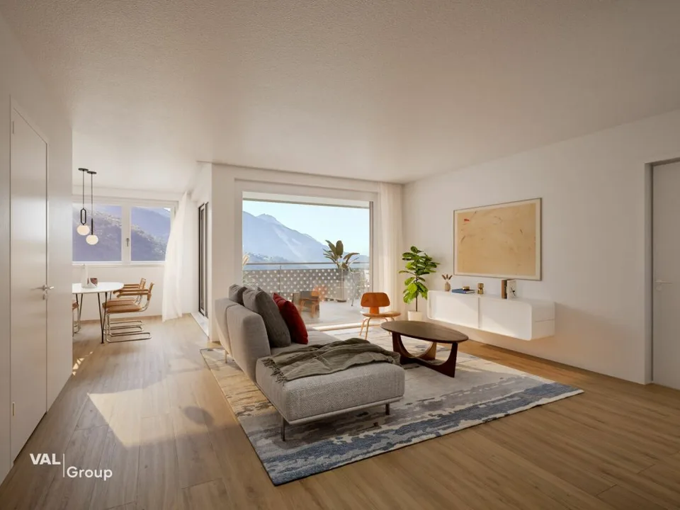 Moderne Neubauwohnung mit Balkon und Bergsicht