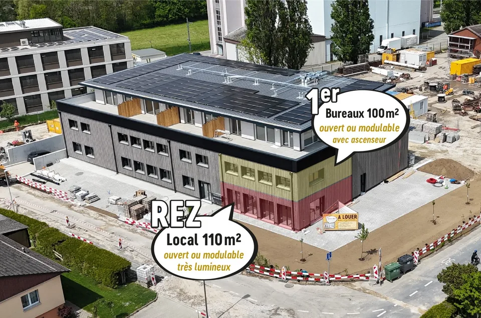 Atelier artisanal de 110 m2 au rez-de-chaussée d'un immeuble neuf