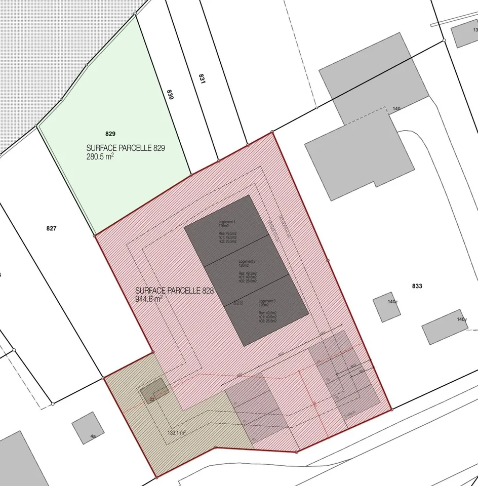 Terrain constructible SPD 378 m²