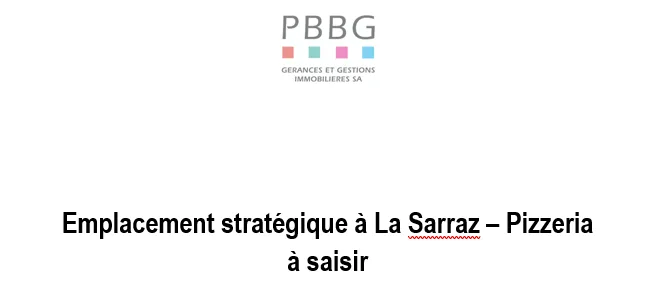 Emplacement stratégique à La Sarraz – Pizzeria à saisir