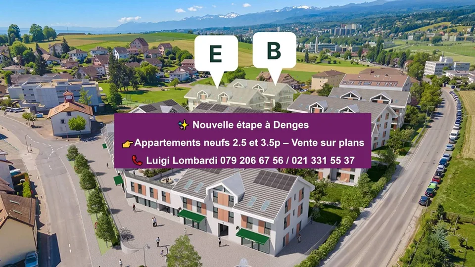 Bel appartement neuf de 2.5 pièces traversant avec balcon