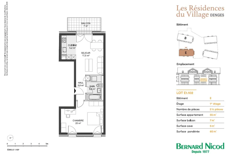Bello appartamento nuovo di 2.5 locali con balcone