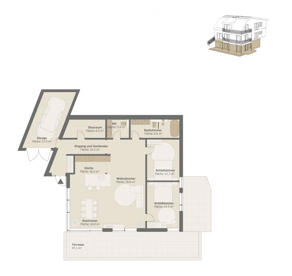 Jurapark Living : vivre avec style ! Une autre appartement disponible au rez-de-chaussée et à l'étage supérieur