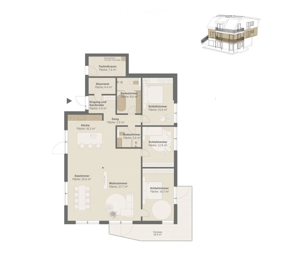 Jurapark Living : vivre avec style ! Une autre appartement disponible au rez-de-chaussée et à l'étage supérieur