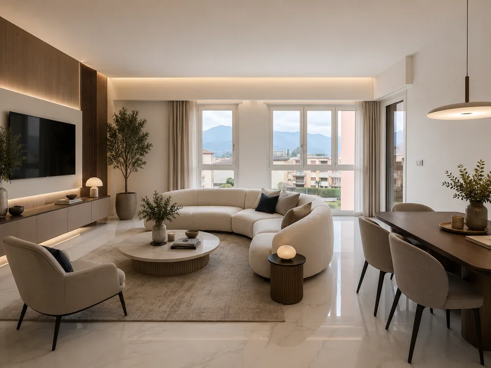 Elegante 4 locali completamente ristrutturato con terrazzo, autorimessa e parco privato
