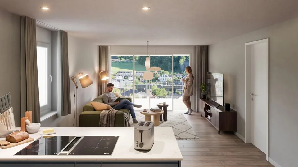 Appartamento in mansarda nuovo di 4,5 locali con vista panoramica