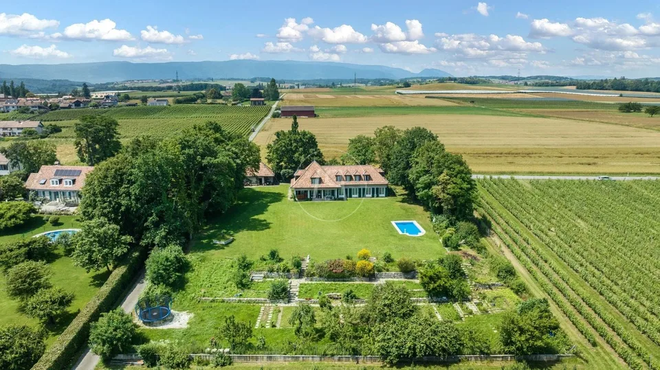 Sehr schönes Familienhaus im Herzen der Weinberge mit Schwimmbad in Etoy