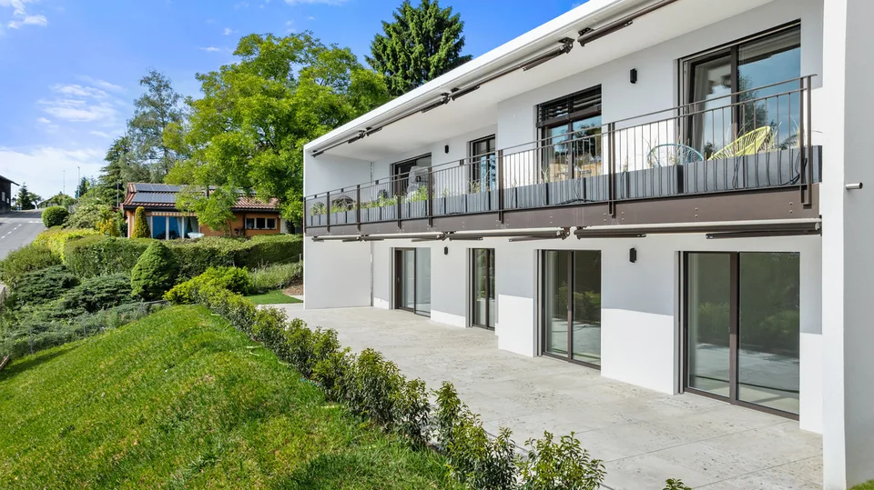 Neuf | Terrasse & jardin avec vue lac