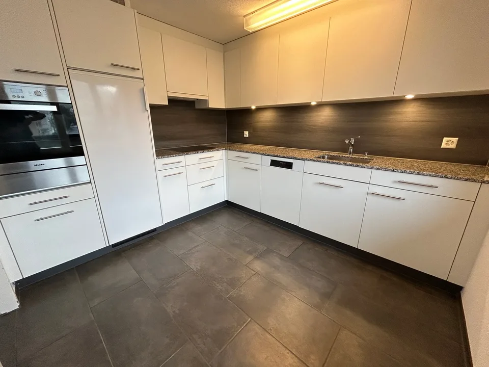 Appartement de toit unique de 4,5 pièces avec cheminée et belle vue à Menziken