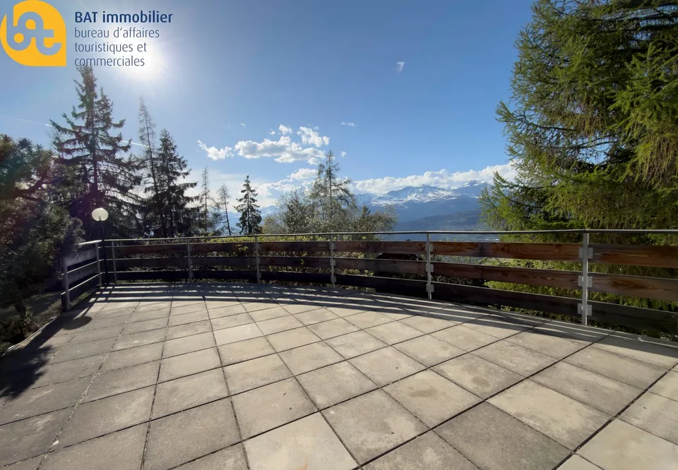 Location touristique -  Agréable chalet à Vercorin avec vue sur la plaine