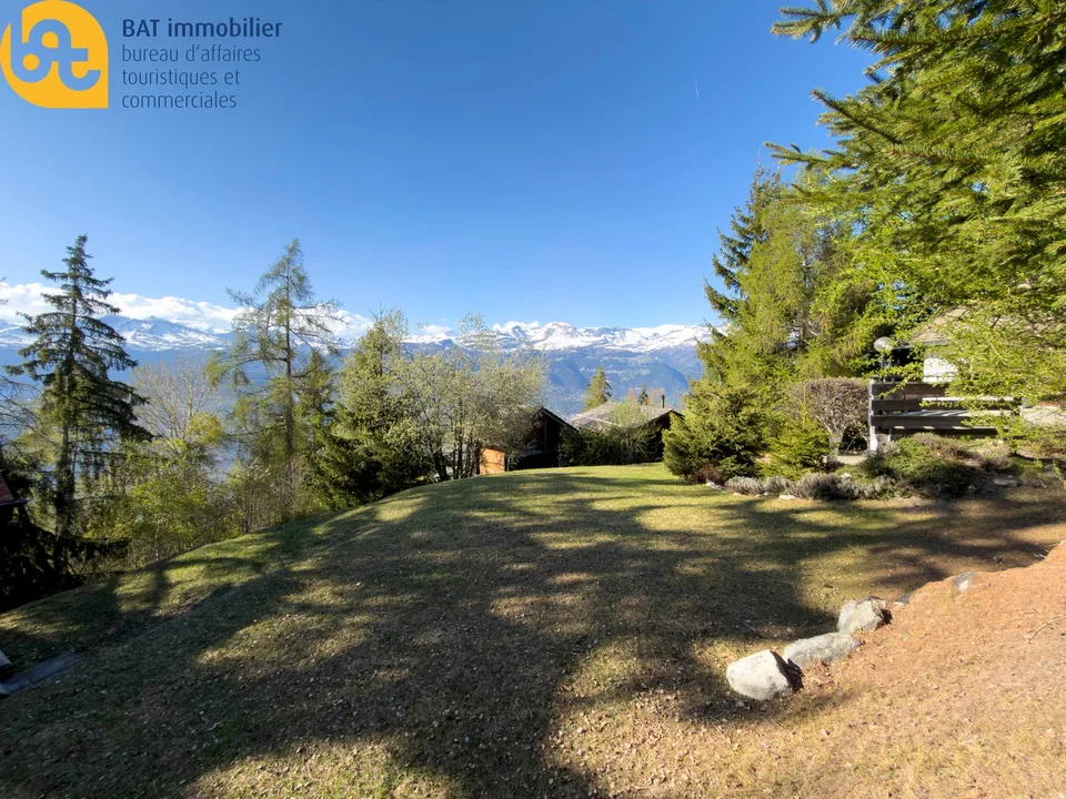 Location touristique -  Agréable chalet à Vercorin avec vue sur la plaine