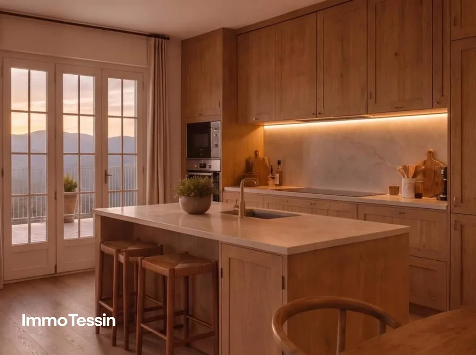 Nuovo e esclusivo appartamento di 3 camere con una vista meravigliosa sul mondo montuoso tessinese vicino a Lugano