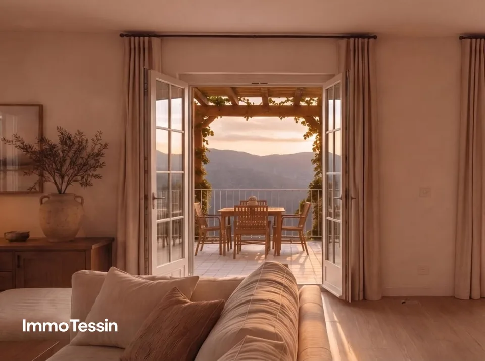 Nuovo e esclusivo appartamento di 3 camere con una vista meravigliosa sul mondo montuoso tessinese vicino a Lugano