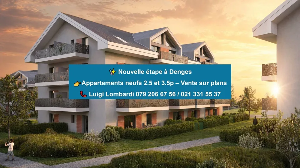 3.5 pièces neuf sous-combles avec balcon à Denges