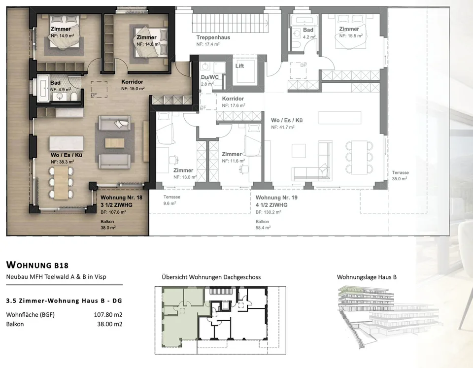 Direkt bezugsbereit: 3.5 Zimmer Neubauwohnung an schöner erhöhter Lage