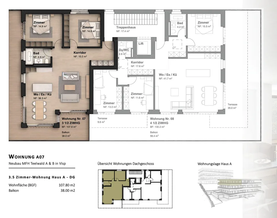 Direkt bezugsbereit: 3.5 Zimmer Neubauwohnung an schöner erhöhter Lage