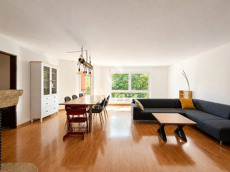 Spacieux 4.5 pièces avec cheminée, balcon et place de parc en sous-sol