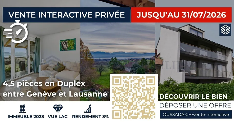 EXCLUSIVITÉ ! Superbe 4.5 pièces en duplex