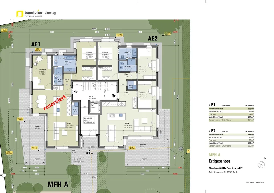 exklusive 4.5 Zimmer-Gartenwohnungen in Arch ...