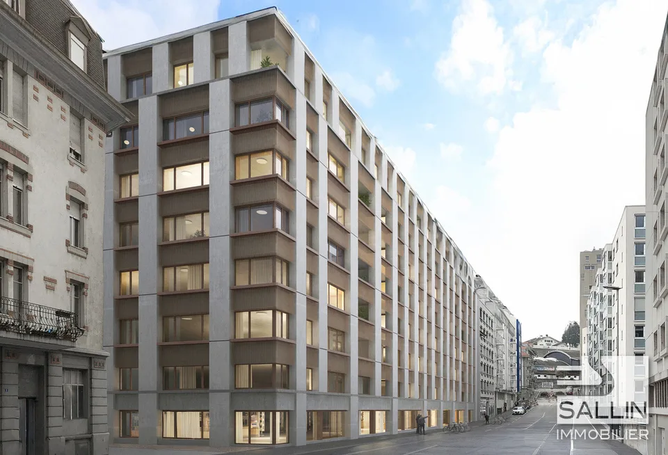 Appartement neuf de 3½ pièces, avec parking, au centre ville