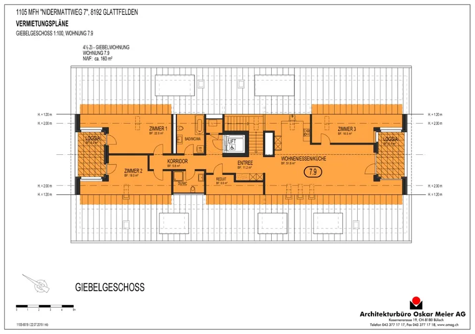 Aussergewöhnliche 4½-Zimmer Dachwohnung Nr. 7.9