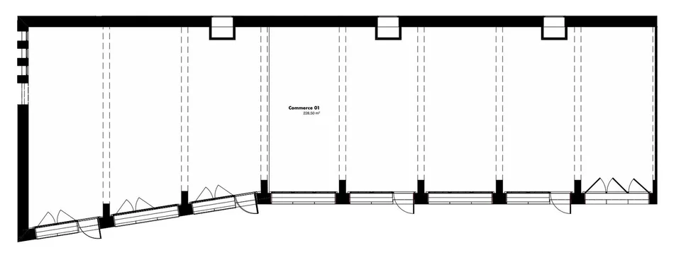 Arcade von 229m2 mit Vitrine