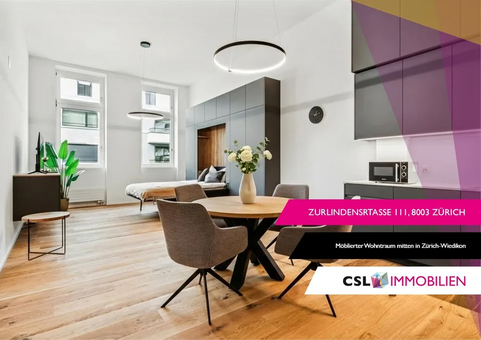 Möbliertes Studio mit Loftcharakter im Herzen von Wiedikon