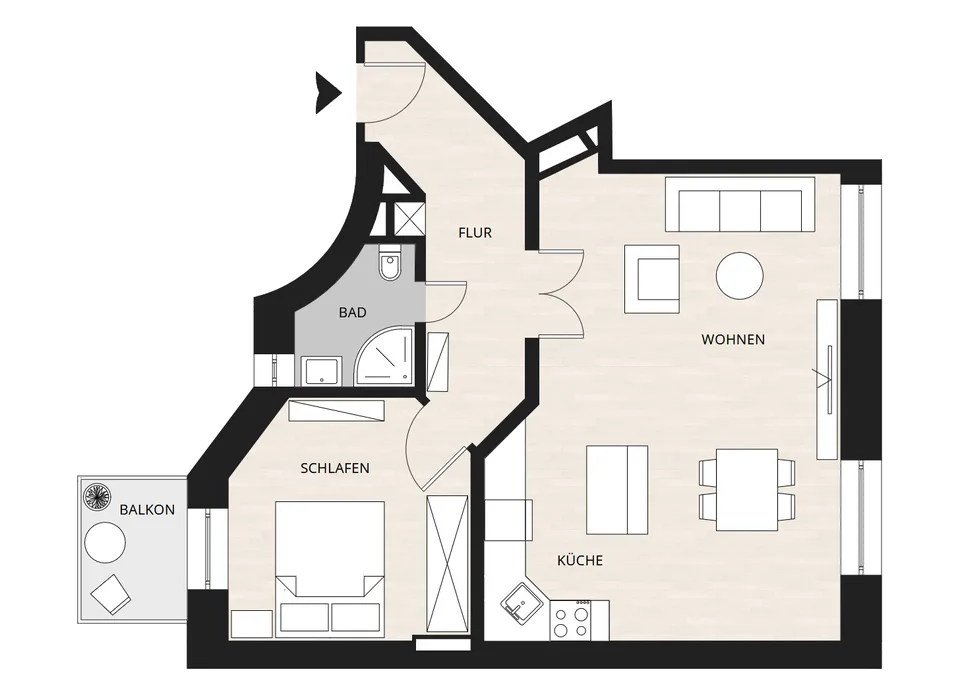Stilvolle, möblierte 2.5-Zimmer-Wohnung mit Balkon an der Aemtlerstrasse in Zürich Wiedikon – Foto 14 von 14
