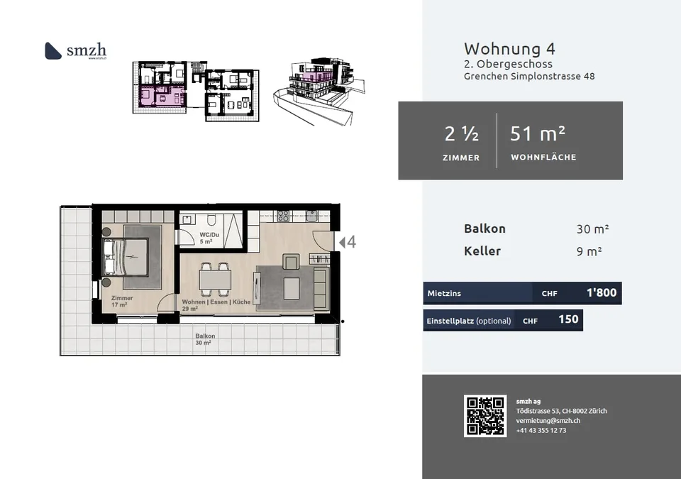 Appartamento 2.5 locali moderno in affitto a Grenchen