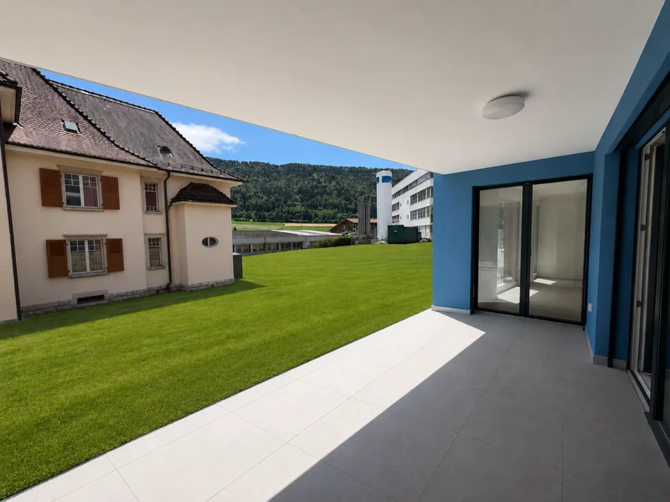 Villeret, prächtige 4.5-Zimmer-Wohnung mit Terrasse und eigenem Garten