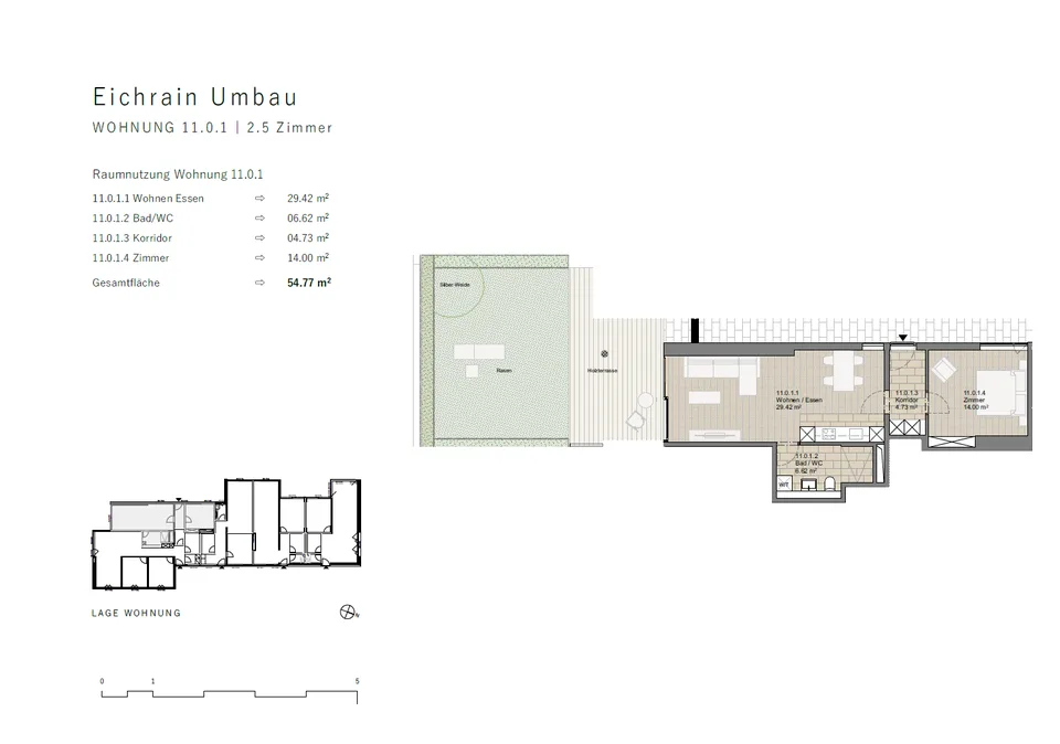 Modern 2.5-room apartment with rental garden and wooden terrace in Zürich-Schwamen – photo 11 of 17