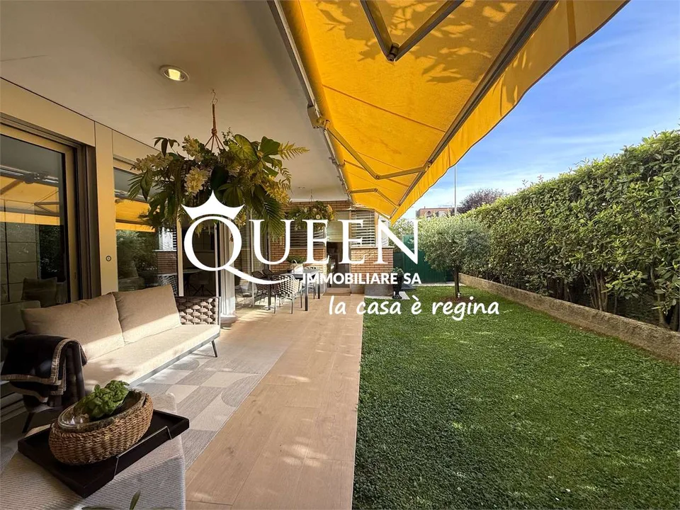 Lugano-Viganello: elegantes Apartment mit 5.5 Zimmern, Terrasse und Garten