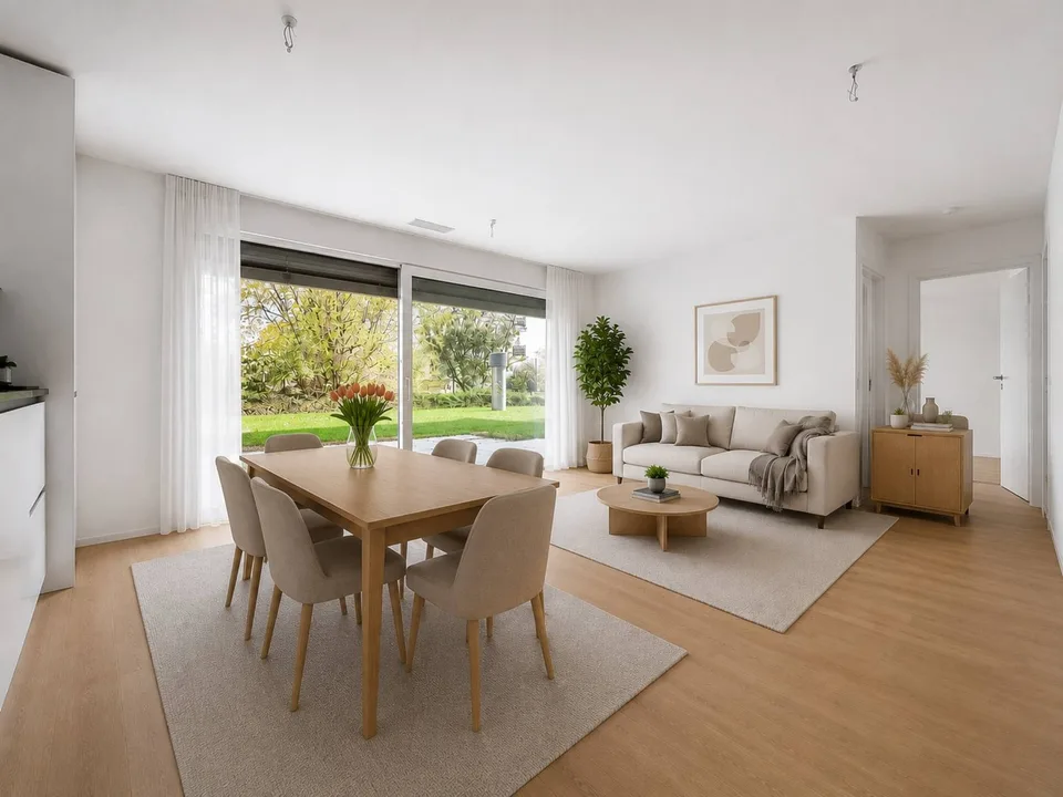 Appartement neuf de 2.5 pièces avec terrasse et jardin