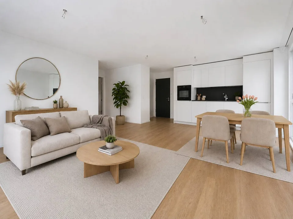 Appartement neuf de 2.5 pièces avec terrasse et jardin