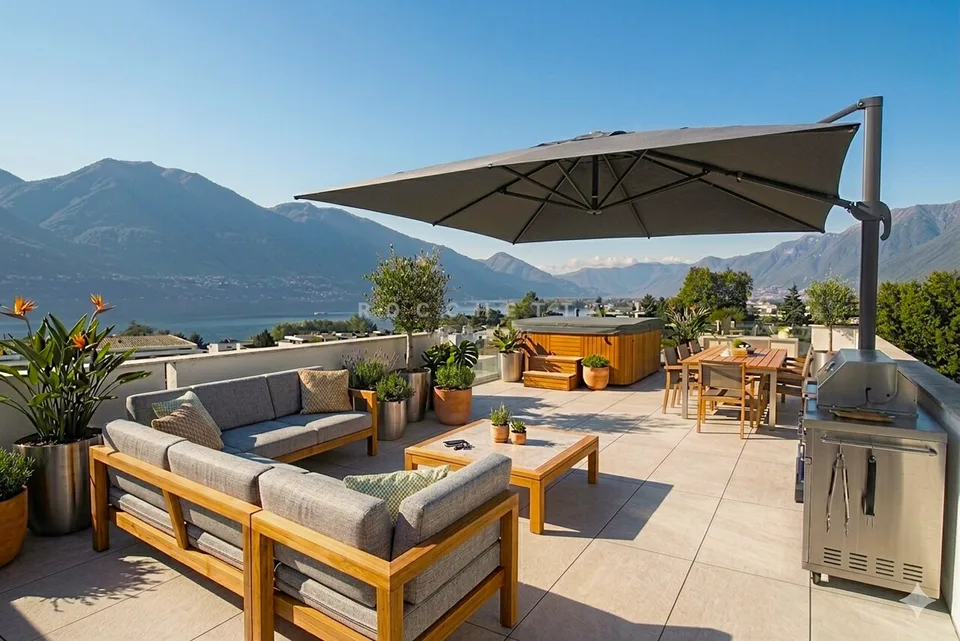 Nuovo attico con esclusiva terrazza sul tetto e grandiosa vista a 360