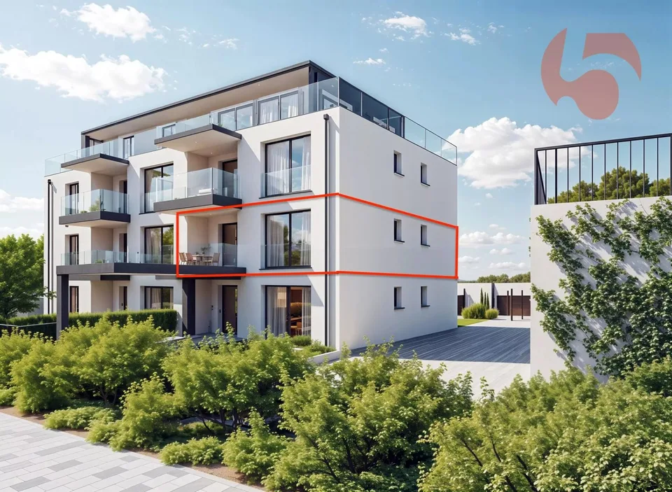 Schönes Appartement im 1. Stock in einem contemporary Gebäude mit klaren Linien!