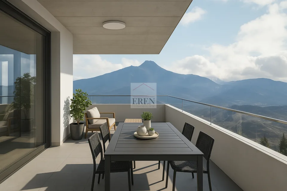 Mansarda 3,5 locali di 103 m2 con terrazza di 52 m2 sud-est a Grône