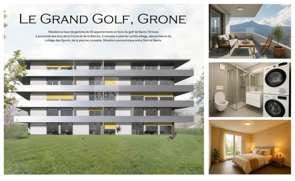 Mansarda 3,5 locali di 103 m2 con terrazza di 52 m2 sud-est a Grône
