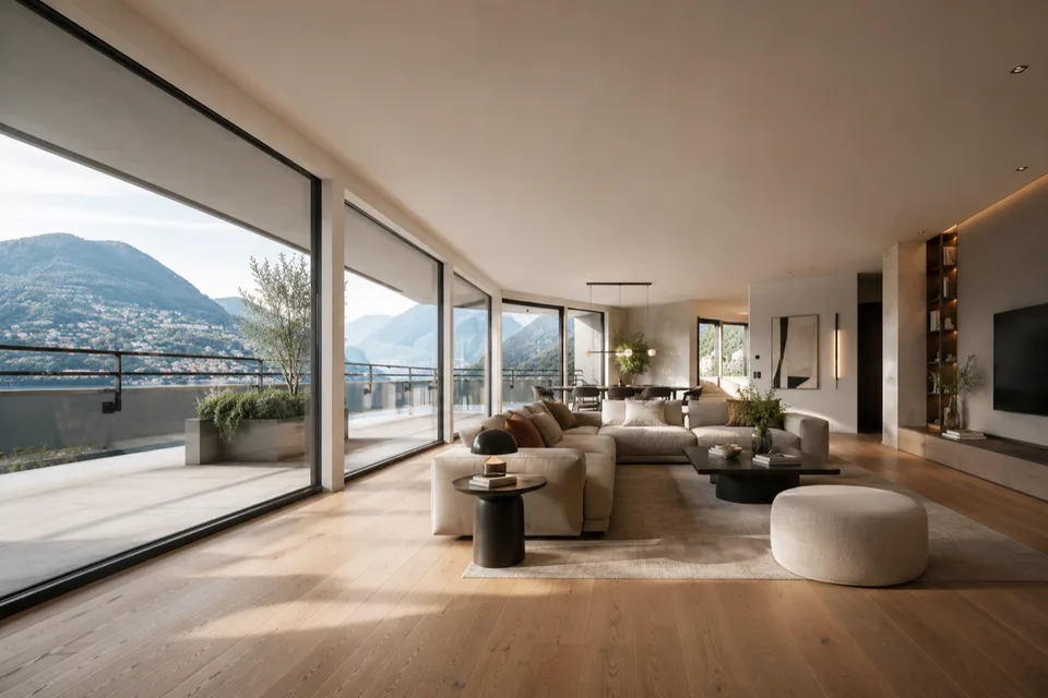 LUGANO - SPAZIOSO ATTICO DI 6.5 LOCALI CON VISTA SULLA CITTA' E SUL LAGO