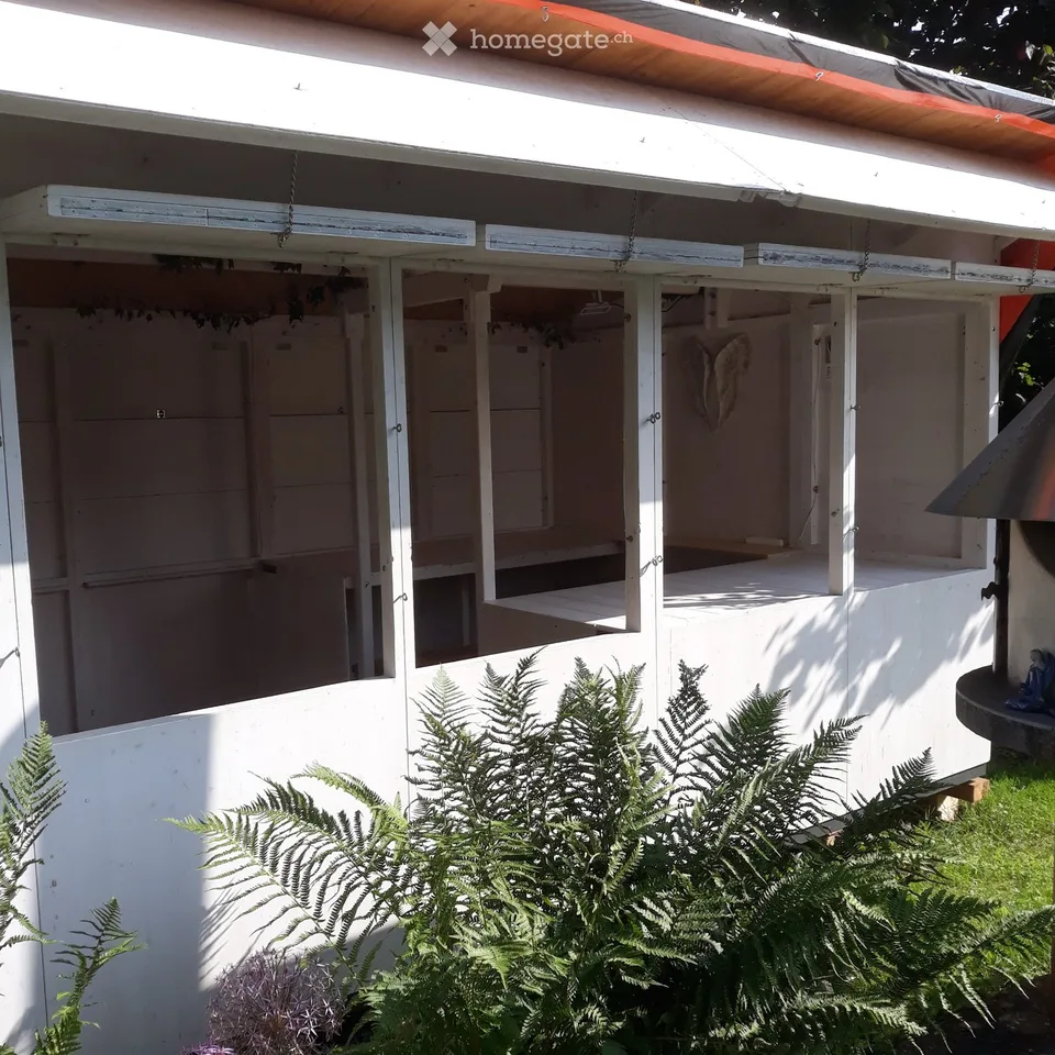Holzhaus weiss 6 x 3 Meter
