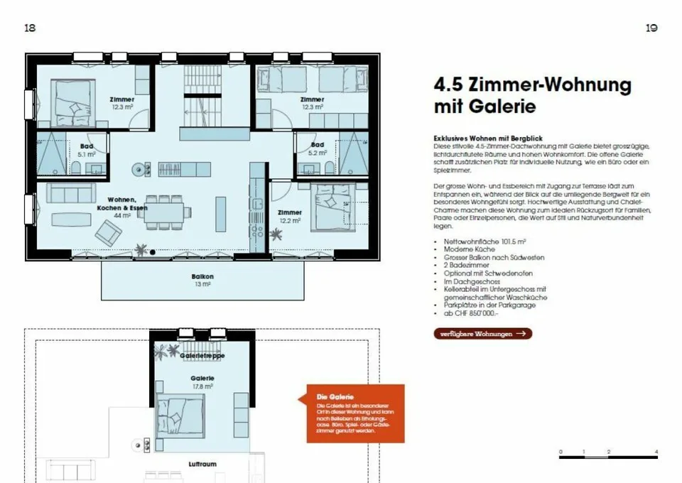 Eggetli-Adelboden - 4½ Zimmer Dachwohnungen+Galerie